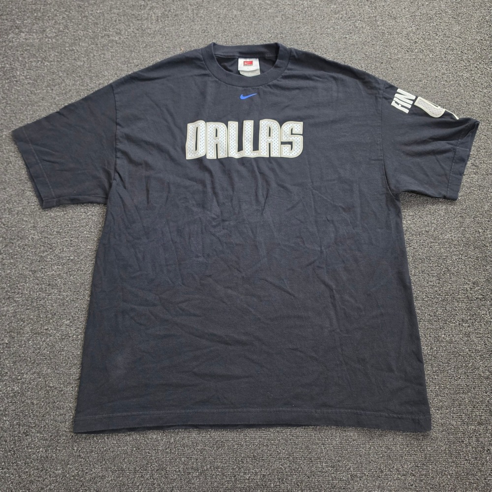 Nike Dallas Mavericks Michael Finley T-Shirt Mens Large Blue NBA Basketball Tee
